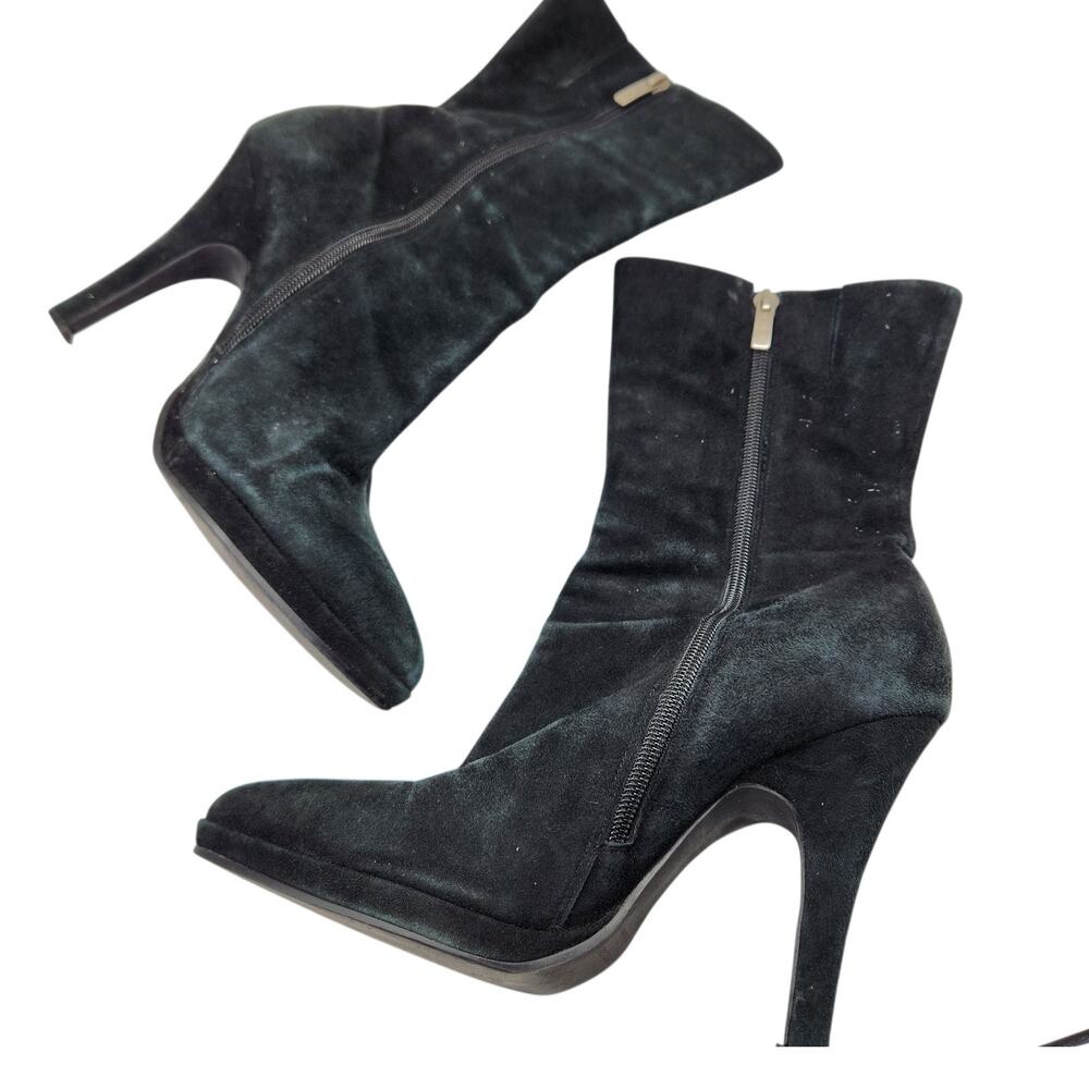 Colin Stuart Black Suede Pointed Toe Heeled Boots… - image 6